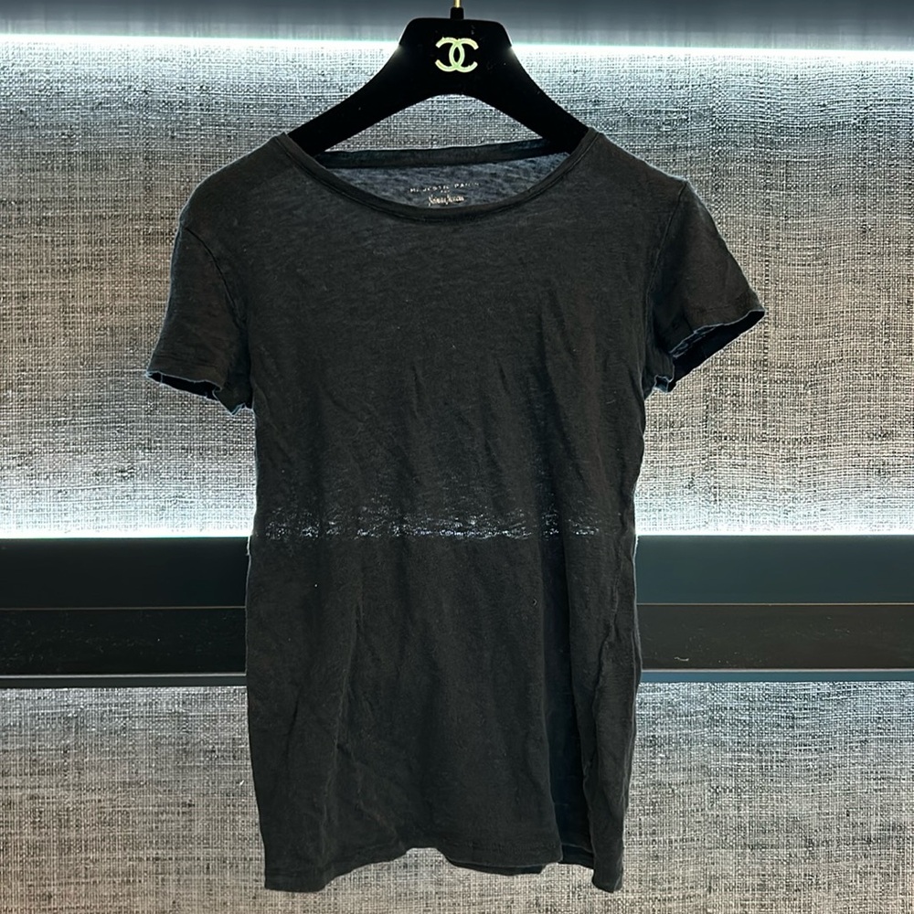 Majestic Paris for Neiman Marcus semi-sheer linen t-shirt, Size XS